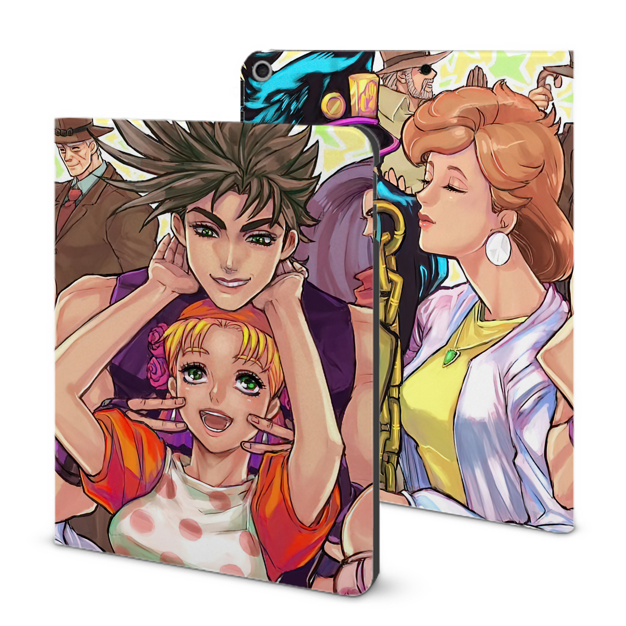 （画像用） ジョジョの奇妙な冒険 JoJo's Bizarre Adventure IPad ケース ブック型 PUレザー TPU 耐衝撃 軽量 薄型 ペン収納なし 全面保護 IPad 各モデル対応